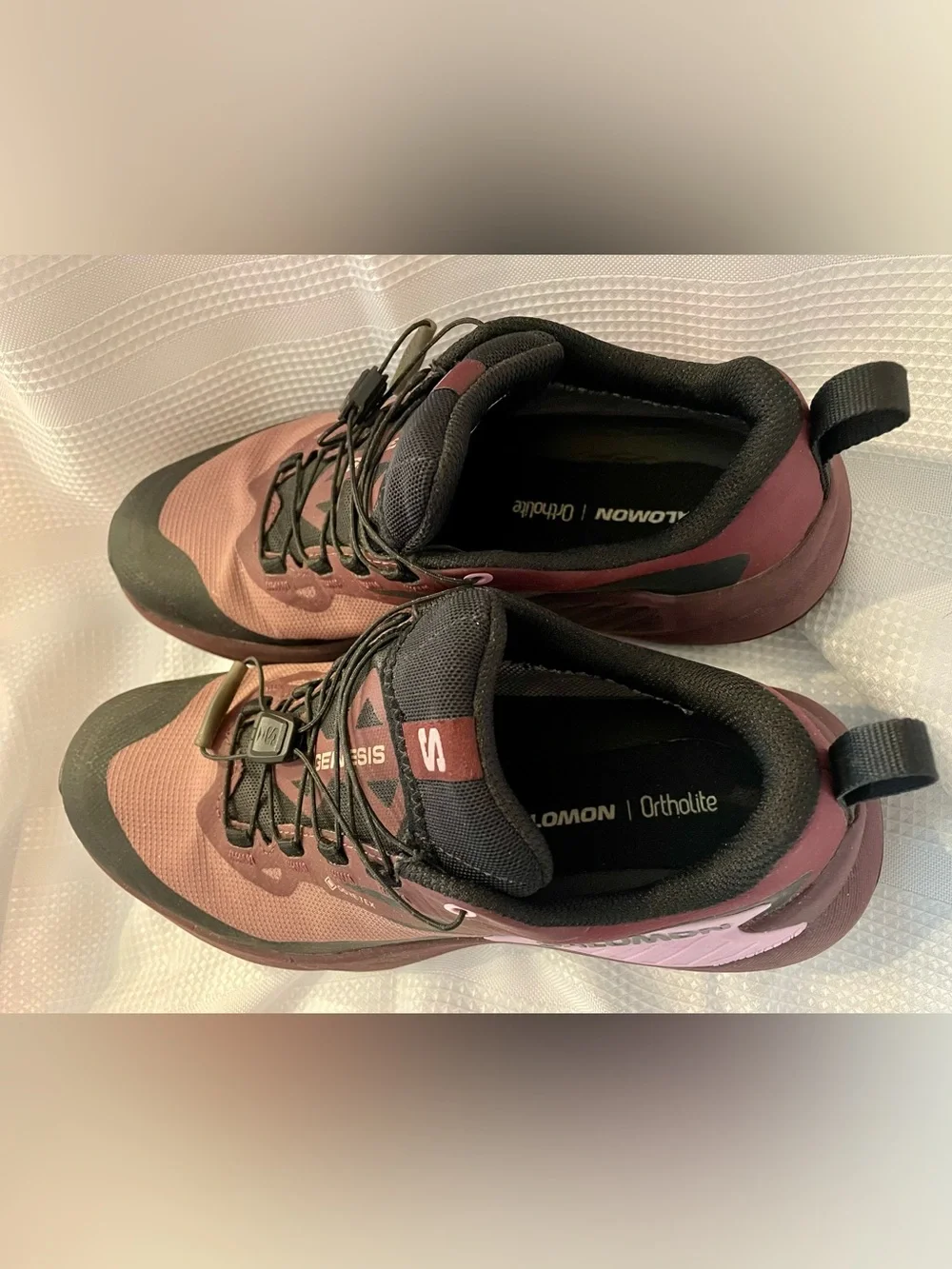 Salomon Burgundy and Pink Gore-Tex Trail Running Shoes